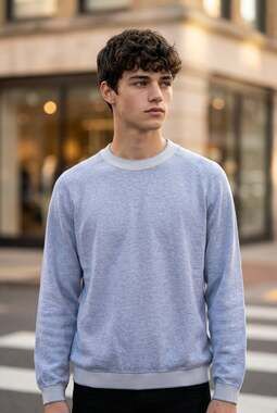 Ping Collection Men's Light Blue Raglan Crewneck Sweatshirt